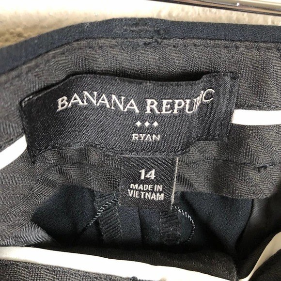 Banana Republic Pants Black Ryan Fit Contrast Side Stripe Trouser Size 14 - Picture 7 of 16